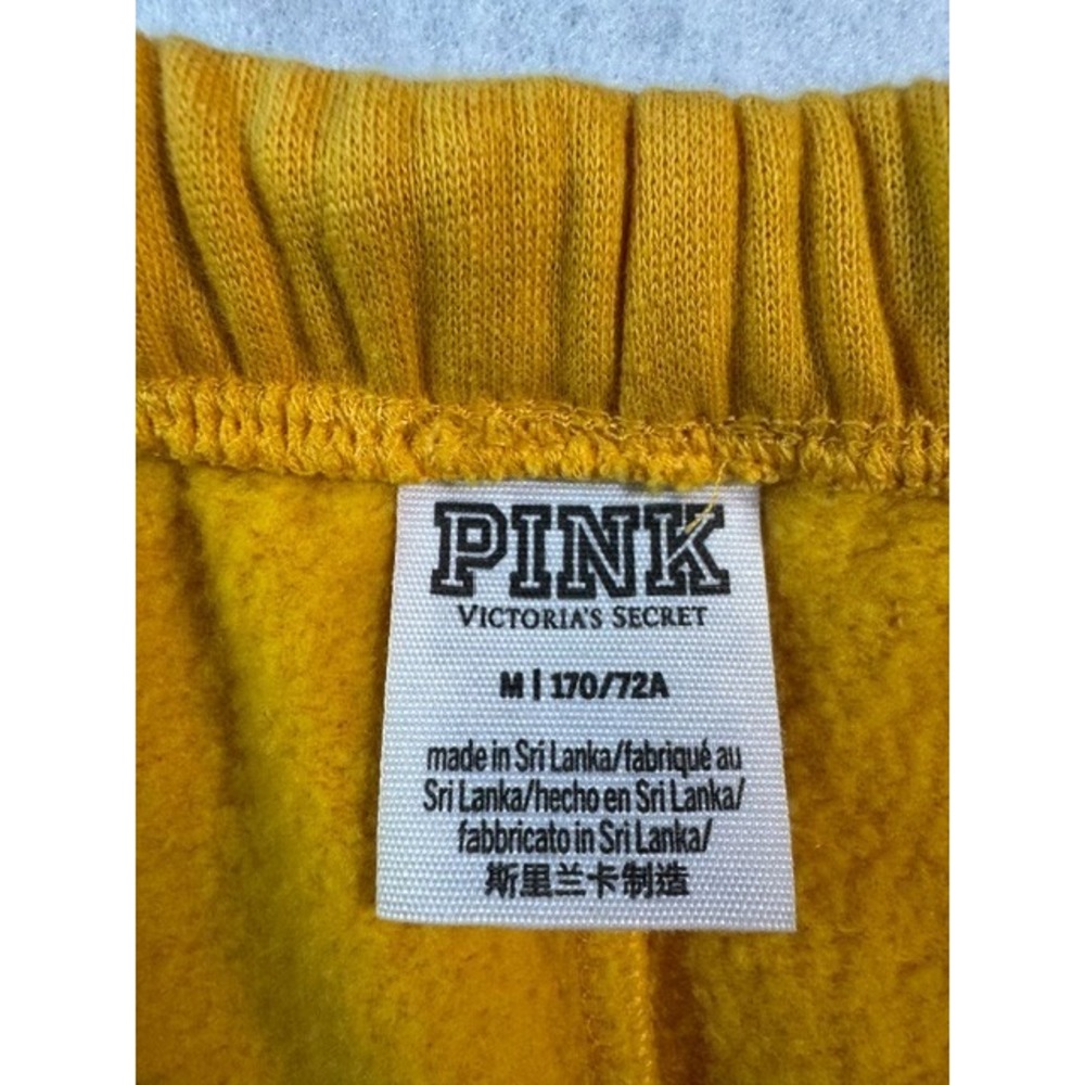Victoria's Secret‎ PINK Mustard Yellow Fleece Jogger Sweatpants Womens Medium - Picture 4 of 7